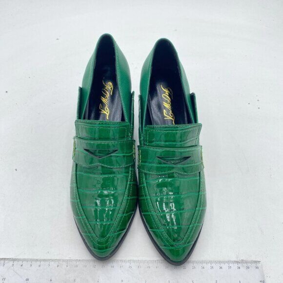 Green Crocodile Pattern Women Shoes - Picture 3 of 7